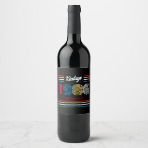 Rótulo De Garrafa De Cerveja Aniversário de 40 anos Vintage 1986 Retro Stripe 
