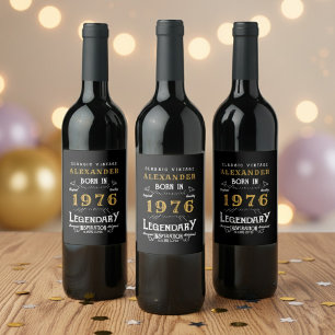 Rótulo De Garrafa De Cerveja Aniversário de 50 anos Lenda Nascida em 1976 Vinta