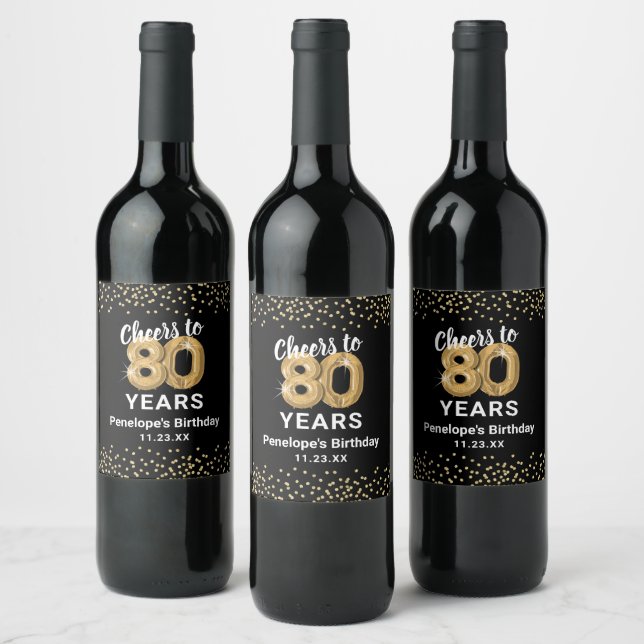 Rótulo De Garrafa De Cerveja Aniversário de 80 anos Personalizado (Garrafas)