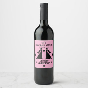 Rótulo De Garrafa De Cerveja Aniversário de Casamento de gay Girls