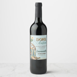 Rótulo De Garrafa De Cerveja Aniversário do Deserto Ocidental de Teal Aqua Blue