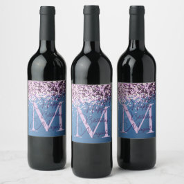 Rótulo De Garrafa De Cerveja Aniversário do Monograma Lavanda Confetti