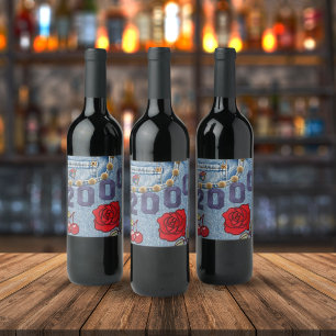 Rótulo De Garrafa De Cerveja Aniversário do Poster vintage 2000 ou Reunião