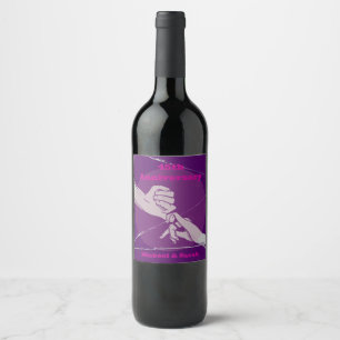 Rótulo De Garrafa De Cerveja Aniversário romântico personalizado casal de mãos 