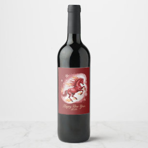 Rótulo De Garrafa De Cerveja Ano Novo Chinês do Cavalo 2026