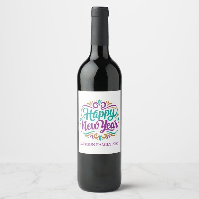 Rótulo De Garrafa De Cerveja Ano Novo Personalizado (Frente)