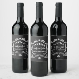 Rótulo De Garrafa De Cerveja Ano Vintage Envelhecido à Perfeição Ano de Nascime