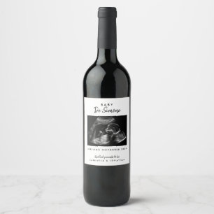 Rótulo De Garrafa De Cerveja Anúncio de Gravidez Preto e Branco Foto do Ultrass