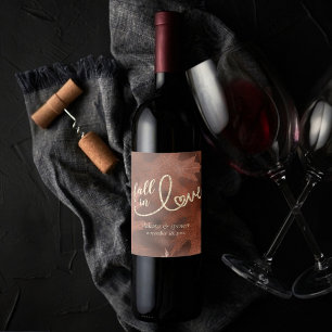 Rótulo De Garrafa De Cerveja Apaixonar-se pelo Outono   Casamento Laranja Queim