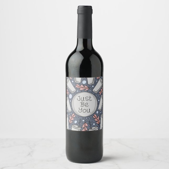 Rótulo De Garrafa De Cerveja Apenas seja você - ilustração desenhada à mão (Frente)