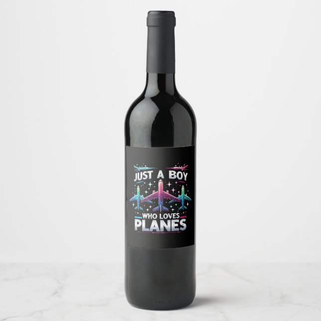 Rótulo De Garrafa De Cerveja Apenas um garoto que ama aviões (Frente)