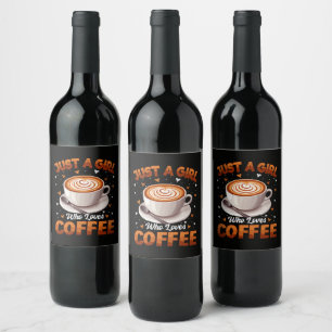 Rótulo De Garrafa De Cerveja Apenas Uma Garota Que Ama Café