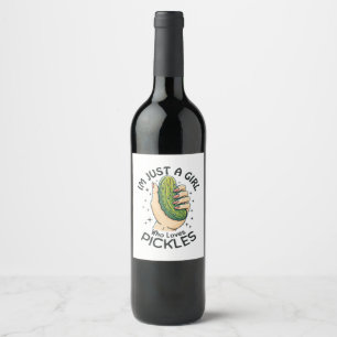 Rótulo De Garrafa De Cerveja Apenas Uma Garota Que Ama Picles - Vegan Engraçado