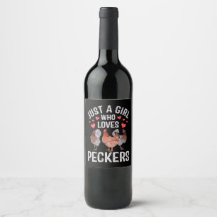 Rótulo De Garrafa De Cerveja Apenas Uma Menina Que Ama Peckers Chicken Lover