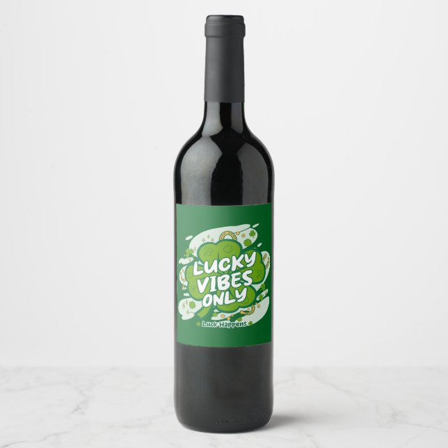 Rótulo De Garrafa De Cerveja Apenas Vibrações Sortudas – Dia de São Patrício 20 (Frente)