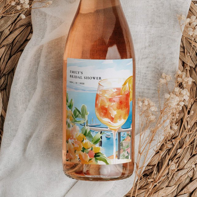 Rótulo De Garrafa De Cerveja Aperol Spritz Amalfi Chá de Noiva (Criador carregado)