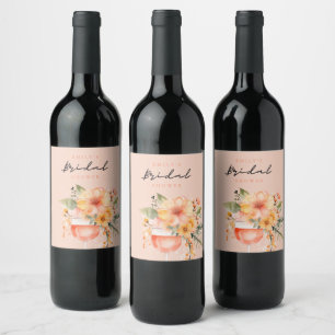 Rótulo De Garrafa De Cerveja Aperol Spritz Floral Chá de Noiva