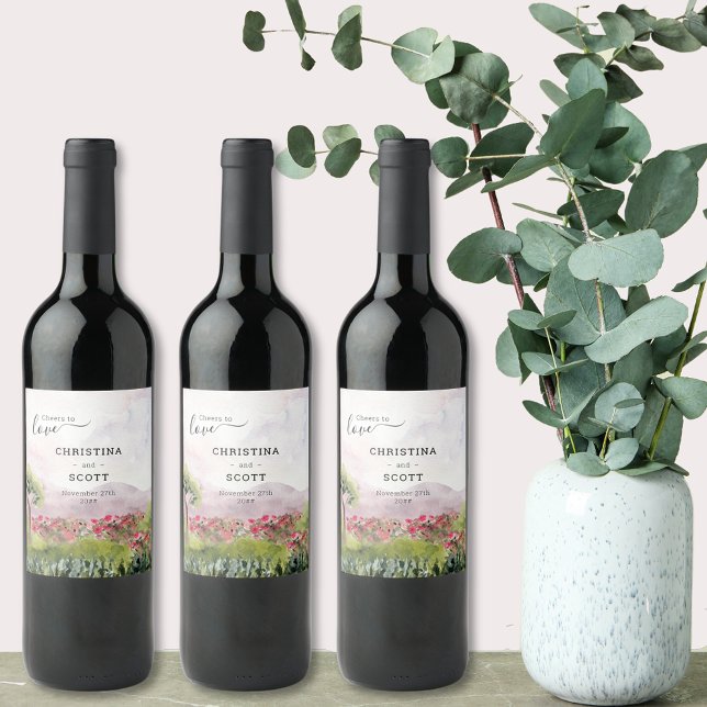 Rótulo De Garrafa De Cerveja Aplausos para Amar Casamento por Aquarela (Criador carregado)