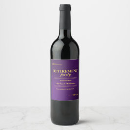 Rótulo De Garrafa De Cerveja Aposentadoria Corporativo Elegante Roxo Dourado