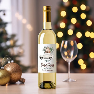 Rótulo De Garrafa De Cerveja Aquarela de Natal com Feriado Personalizado