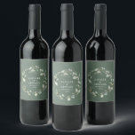 Rótulo De Garrafa De Cerveja Aquarela eucalyptus elegante festa de casamento a<br><div class="desc">Aquarela eucalipto elegante festa de casamento verde favorece o rótulo do vinho de decoração. Parte de uma suite de casamento completa</div>