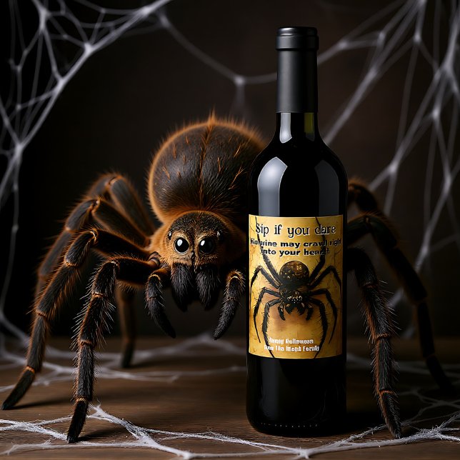 Rótulo De Garrafa De Cerveja 🕷️ Aranha-Aranha-Aranha-Aranha-Aranha HALLOWEEN B (Spine-tingling Spider HALLOWEEN Bash Wine Label)