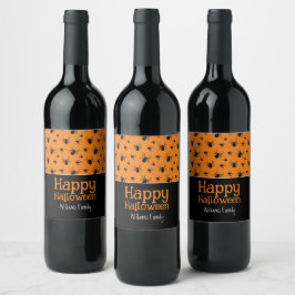 Rótulo De Garrafa De Cerveja Aranhas Feliz Dia das Bruxas Preto Laranja Persona