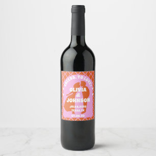 Rótulo De Garrafa De Cerveja Arco Boho Retro Rosa Laranja Ousado Minimal Modern