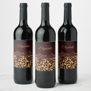 Rótulo De Garrafa De Cerveja Arco Impressão de Leopar Preto