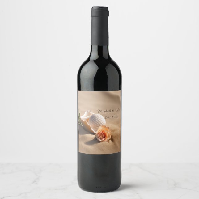Rótulo De Garrafa De Cerveja Areia Rosa Concha (Frente)