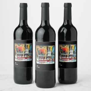 Rótulo De Garrafa De Cerveja Art Deco Boston Swan Boats