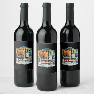 Rótulo De Garrafa De Cerveja Art Deco Boston Swan Boats