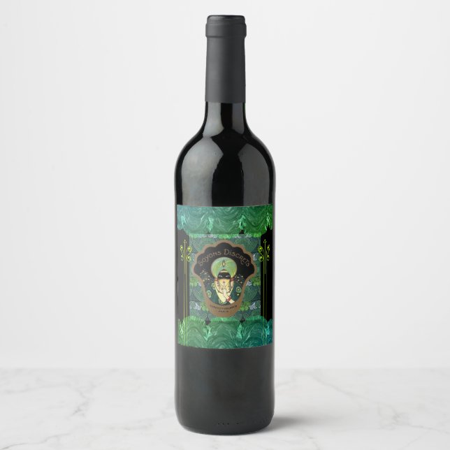 Rótulo De Garrafa De Cerveja Art deco mascarada mulher vintage (Frente)