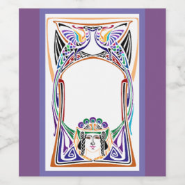 Rótulo De Garrafa De Cerveja Art Nouveau Peacock Mulher