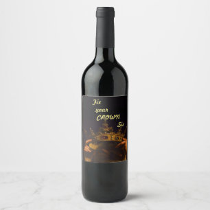 Rótulo De Garrafa De Cerveja Arte da Coroa Renascentista 