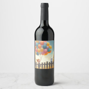 Rótulo De Garrafa De Cerveja Arte de balões brancos/fofinhos