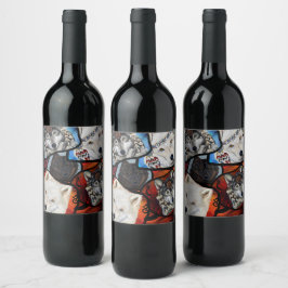 RÓTULO DE GARRAFA DE CERVEJA ARTE DE LOBO