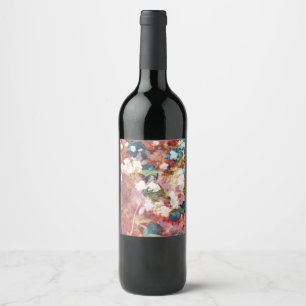 Rótulo De Garrafa De Cerveja Arte Legal e moderna do padrão de flor romântico