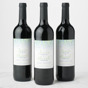 Rótulo De Garrafa De Cerveja Arte moderna cascata azul de banho verde