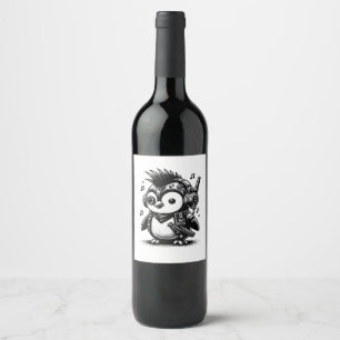 Rótulo De Garrafa De Cerveja Arte Vintage de Pinguim Whimsigoth Punkrock Weirdc