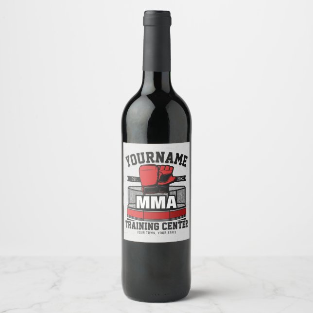 Rótulo De Garrafa De Cerveja Artes Marciais Mistas Misturas ADD NAME MMA Fight  (Frente)