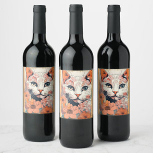 Rótulo De Garrafa De Cerveja Artsy Cat