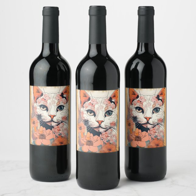 Rótulo De Garrafa De Cerveja Artsy Cat (Garrafas)