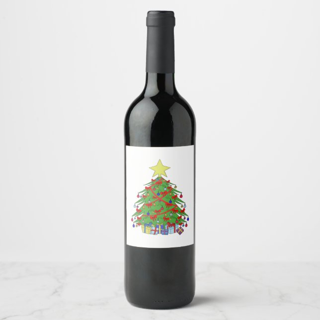 Rótulo De Garrafa De Cerveja árvore de Natal (Frente)