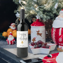 Rótulo De Garrafa De Cerveja Árvore de Natal Dourada Corporativa Feliz Natal