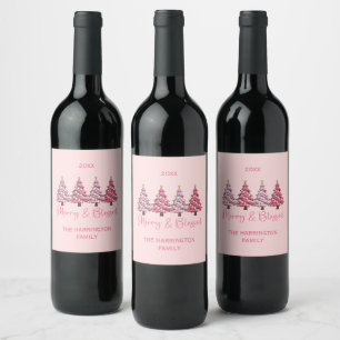 Rótulo De Garrafa De Cerveja Árvore de Natal Feliz e Abencoada Personalizada