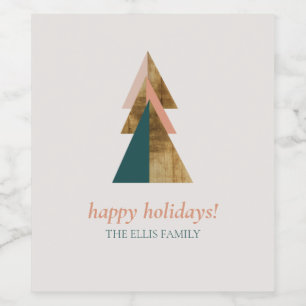 Rótulo De Garrafa De Cerveja Árvore de Natal mínima