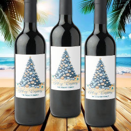 Rótulo De Garrafa De Cerveja Árvore de Natal Praia Feliz Natal