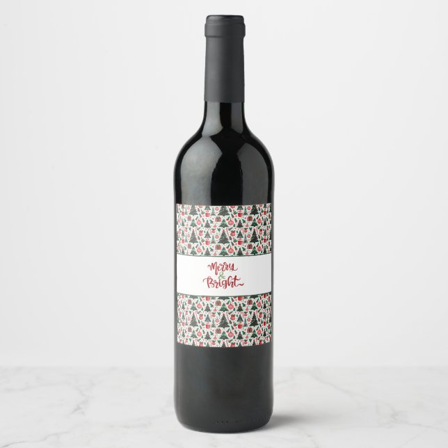 Rótulo De Garrafa De Cerveja Árvore de Natal, presentes, cana doce (Frente)