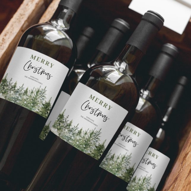 Rótulo De Garrafa De Cerveja Árvore Verde Natal | Feliz Natal (Criador carregado)